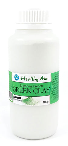 Healthy Aim French Cosmetic Green Clay 100g Superfine Powder Face Hair Mask