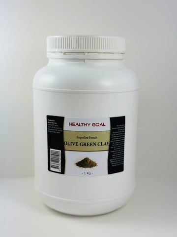 Healthy Goal French Cosmetic Olive Green Clay 1Kg Superfine Powder Face Hair Mask