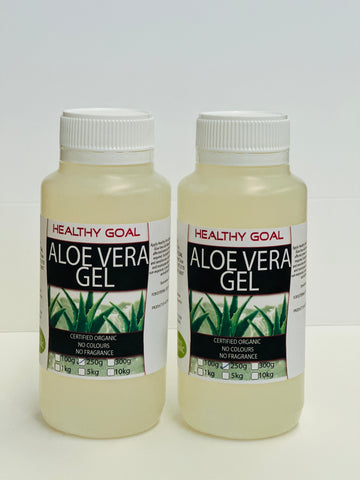 Healthy Goal Australian Aloe Vera Gel 500g (2 x 250g Multipack) Certified Organic Skin DIY Ingredient Premium