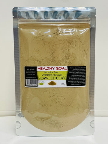 Healthy Goal French Cosmetic Organic Seaweed Clay 100g Superfine Powder Face Hair Mask