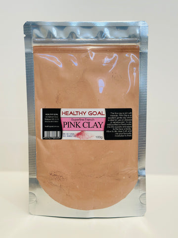 Healthy Goal French Cosmetic Pink Clay 100g Superfine Powder Face Hair Mask