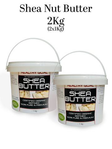 Healthy Goal Organic Shea Nut Butter 2Kg ( 2x1Kg Multipack ) 100% Pure Soap Making Cream