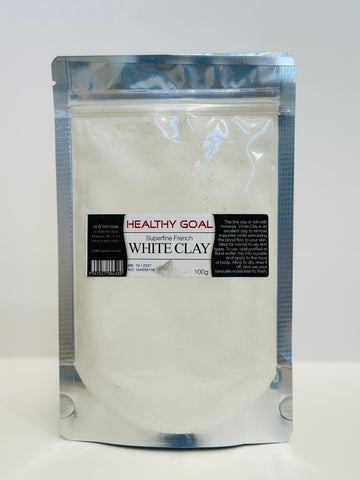 Healthy Goal French Cosmetic White Clay 100g Superfine Powder Face Hair Mask