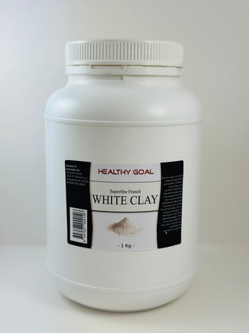 Healthy Goal French Cosmetic White Clay 1Kg Superfine Powder Face Hair Mask