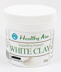 Healthy Aim French Cosmetic White Clay 30g Superfine Powder Face Hair Mask