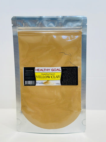 Healthy Goal French Cosmetic Yellow Clay 100g Superfine Powder Face Hair Mask